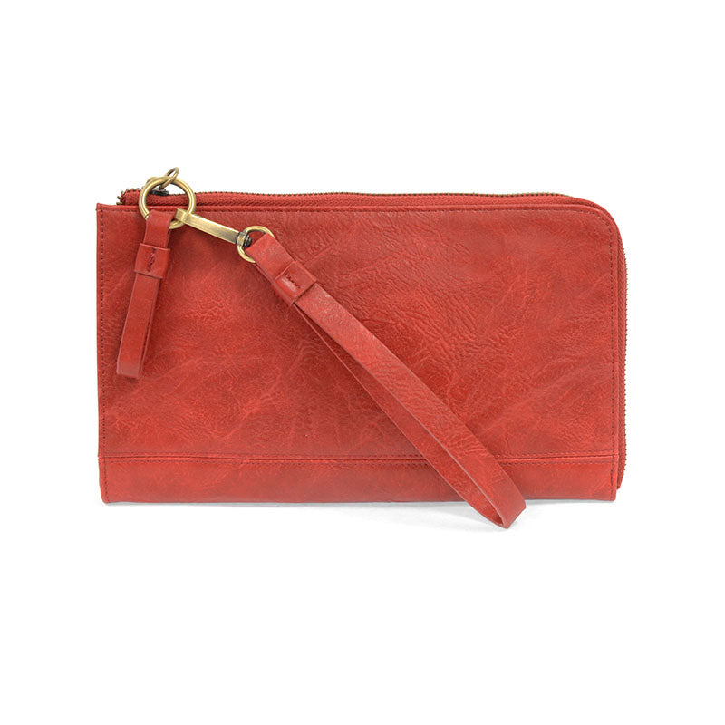 Will Leather Goods store Women's Imogene Convertible Wristlet Wallet Clutch Red 5x9