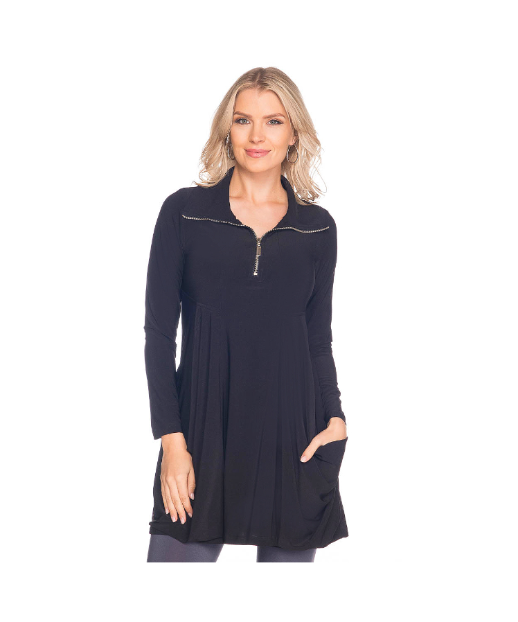 Last Tango Long Sleeve Zipper Trim Tunic Top – Daisy Trading Co
