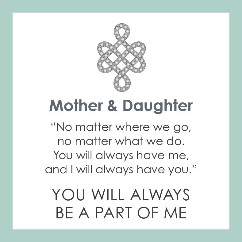 Lola Jewelry Mother and Daughter Pendant: You Will Always Be A Part Of Me