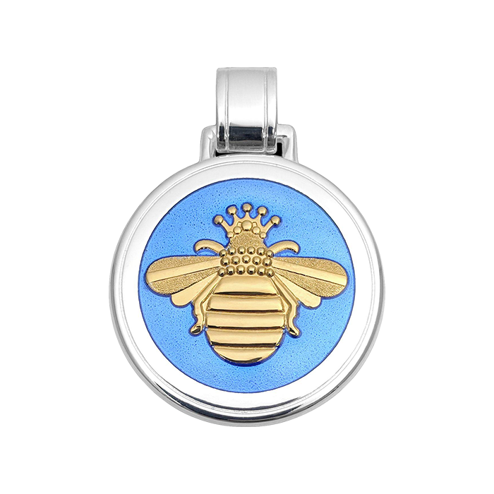 Lola Jewelry Queen Bee Gold Pendant Large Periwinkle