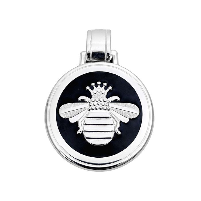Lola Jewelry Queen Bee Silver Pendant Large Black