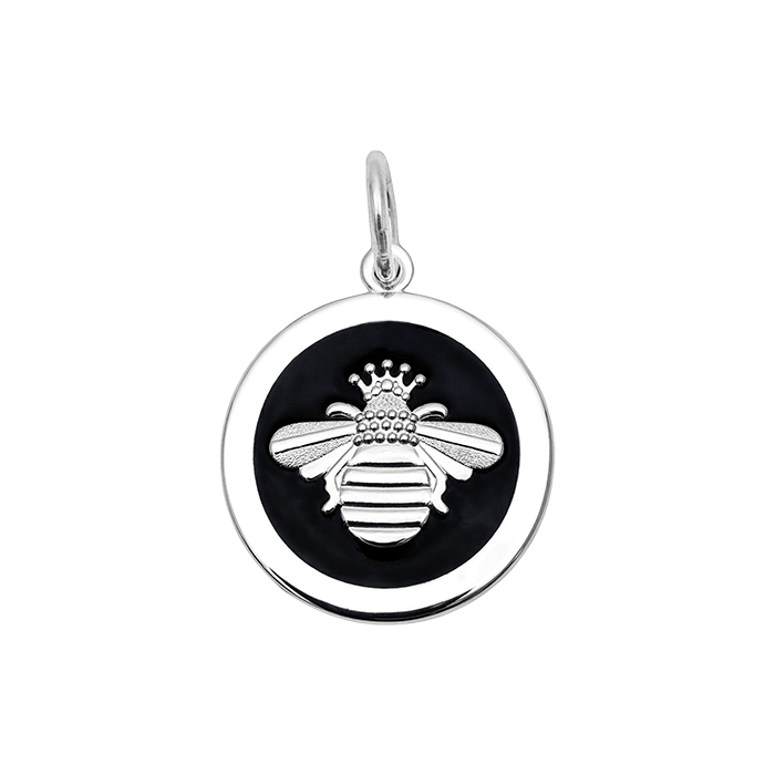 Lola Jewelry Queen Bee Silver Pendant Black