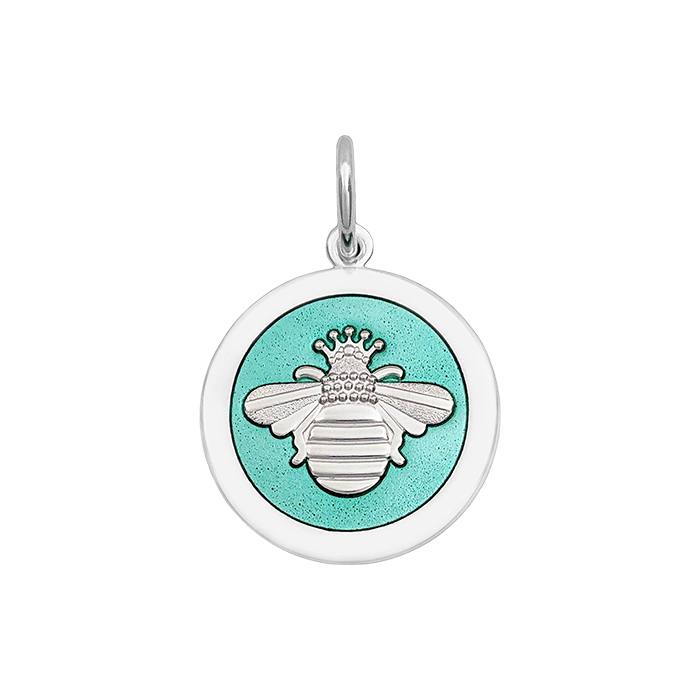 Lola Jewelry Queen Bee Silver Pendant Seafoam
