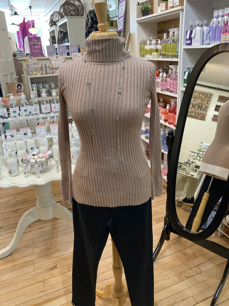 OST Ribbed Turtle Neck Fawn