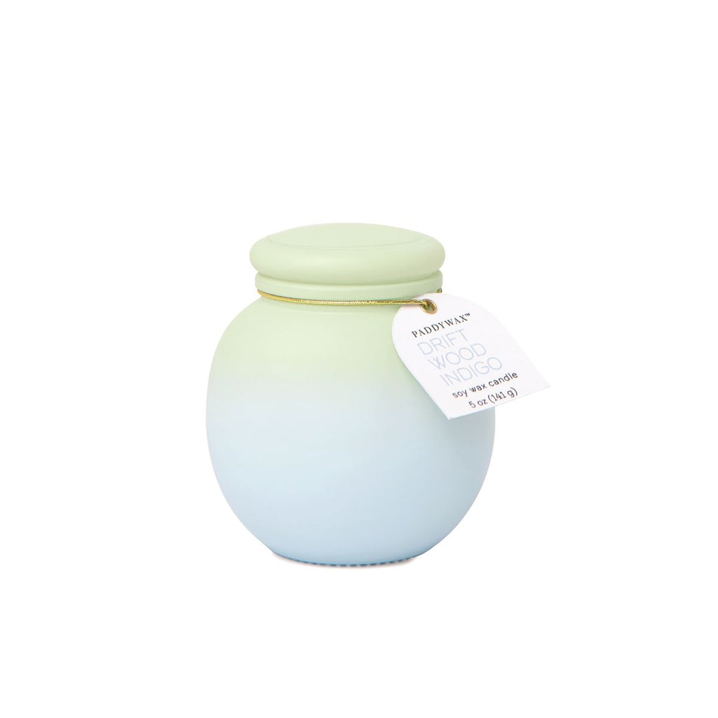 Orb 5 OZ Green & Blue Ombre Glass With Lid - Driftwood Indigo
