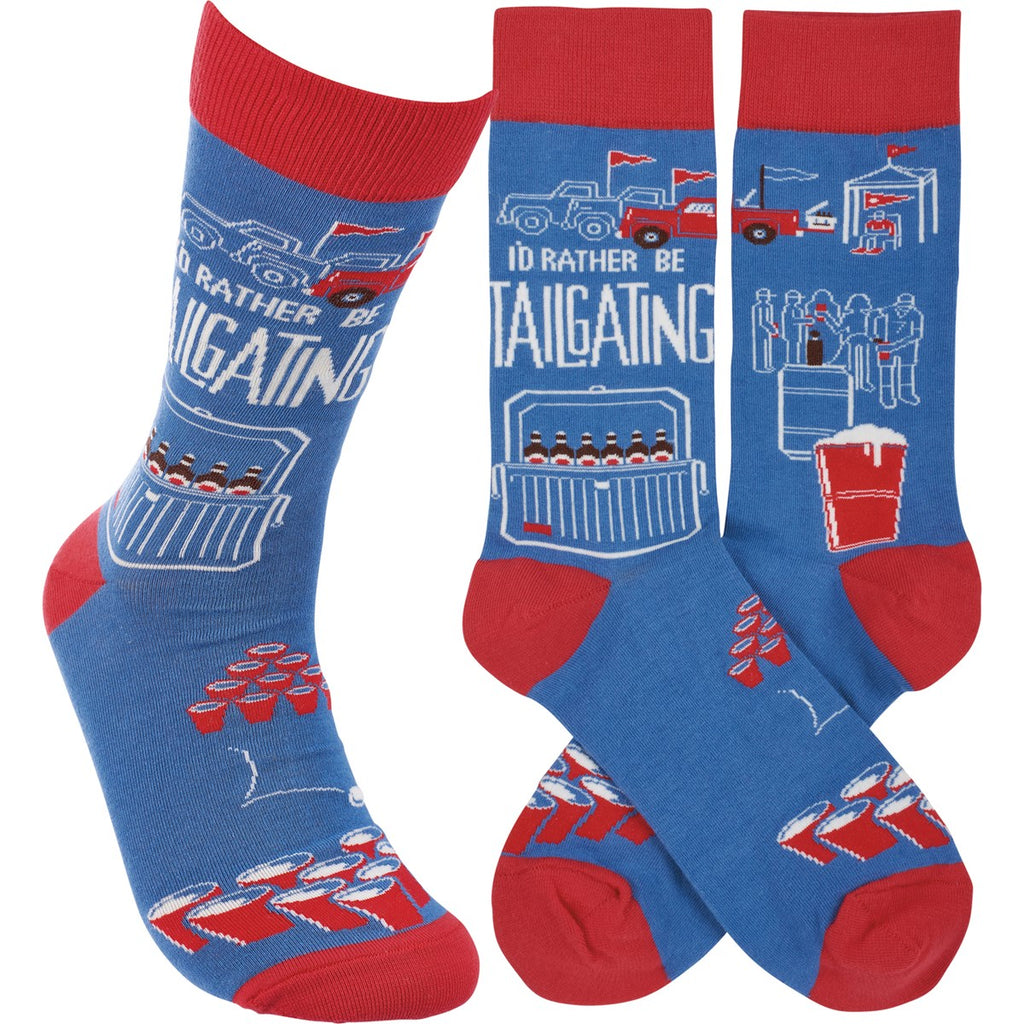 Primitives By Kathy I'd Rather Be Tailgating Crew Socks