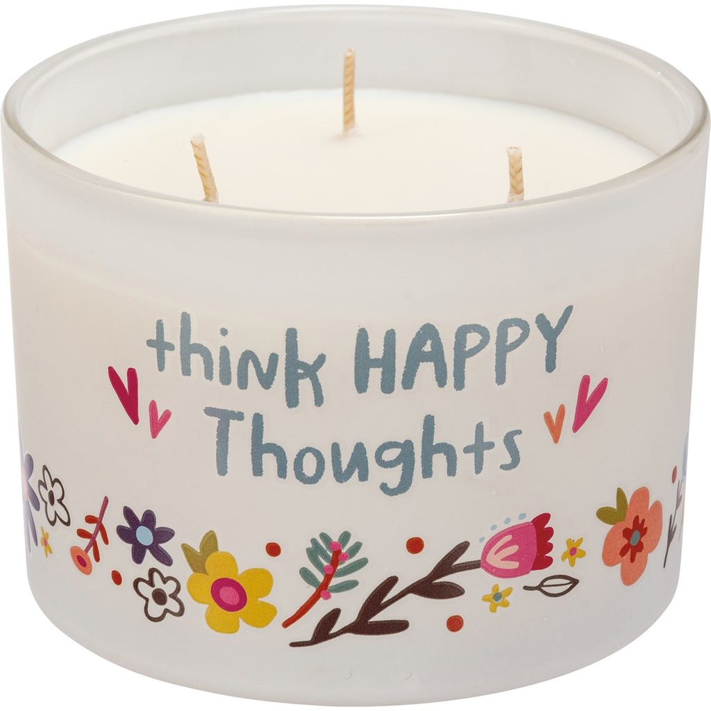 Primitives By Kathy Inspirational Jar Candles Think Happy Thoughts