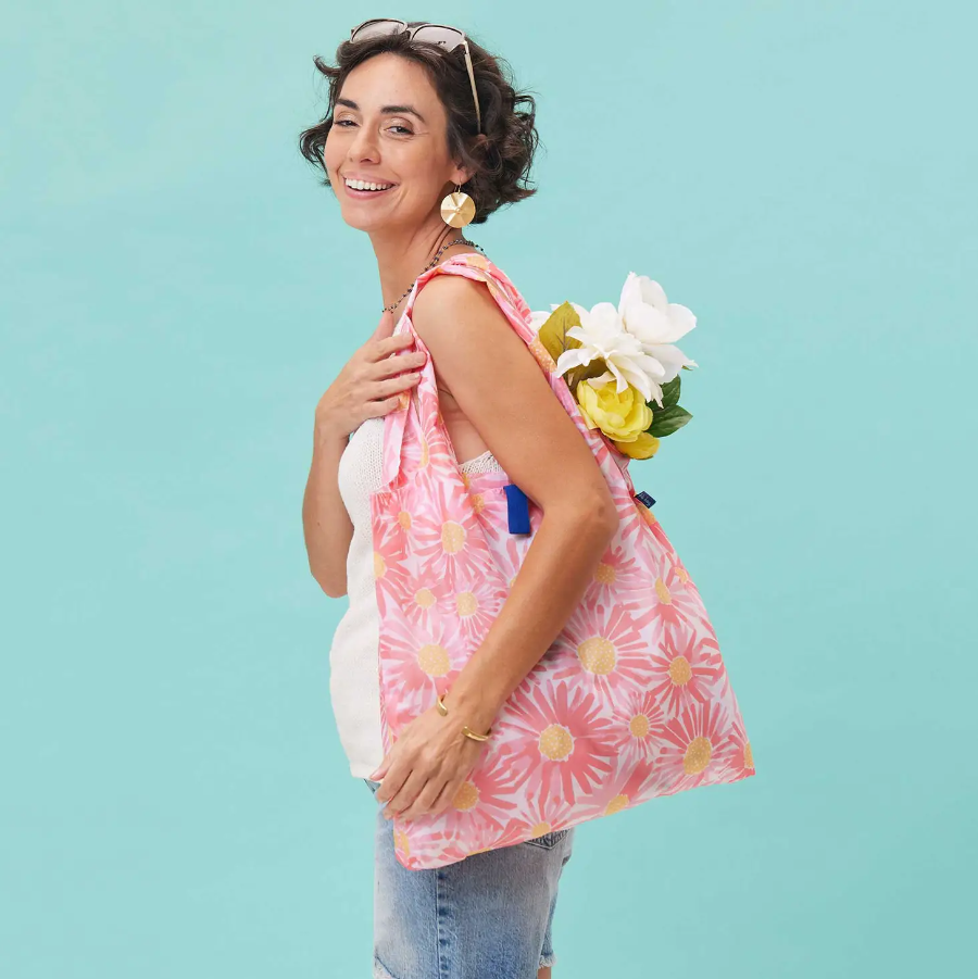 RockFlowerPaper Blu Reusable Shopping Bag Daisies