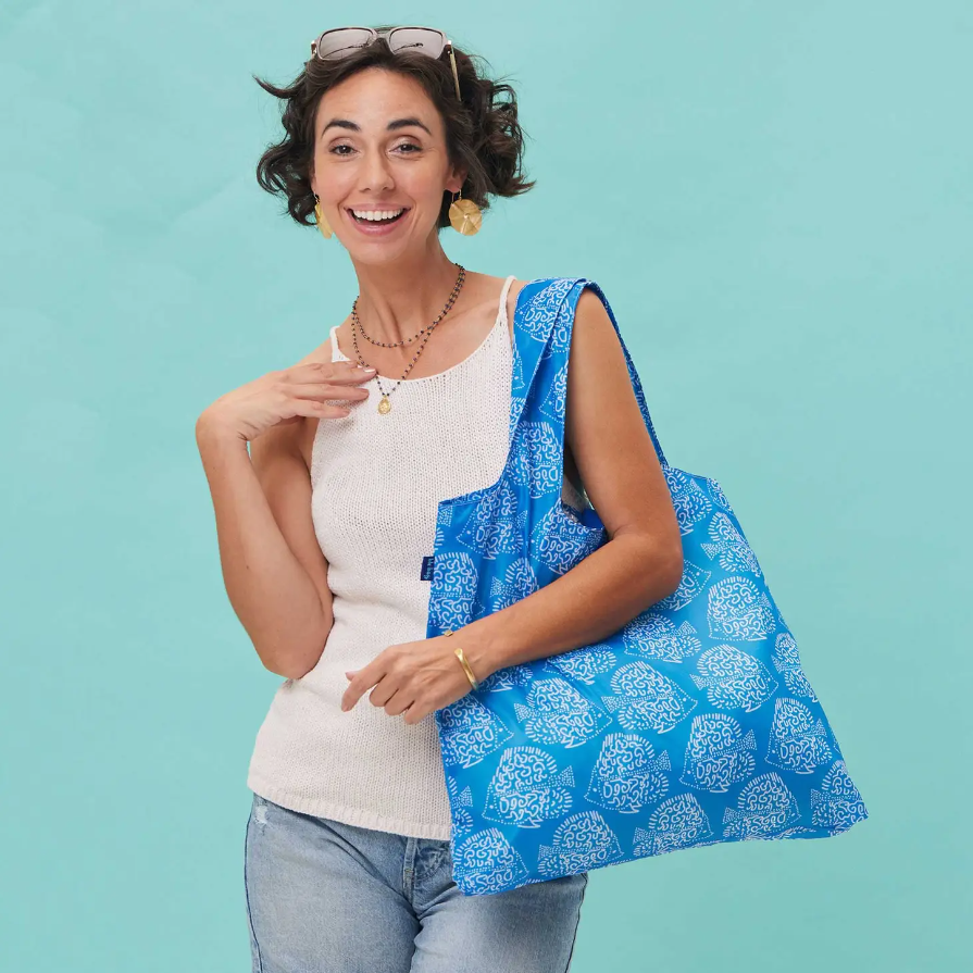 RockFlowerPaper Blu Reusable Shopping Bag Indigo Fish