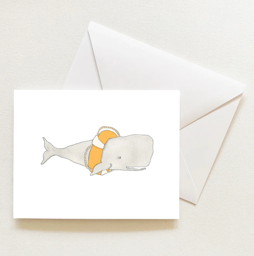 Sara Fitz Notecard Box of 8 Whale