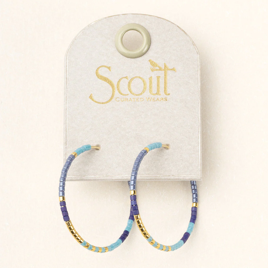 Scout Curated Wears Chromacolor Miyuki Small Hoop - Cobalt