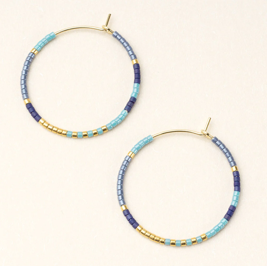 Scout Curated Wears Chromacolor Miyuki Small Hoop - Cobalt