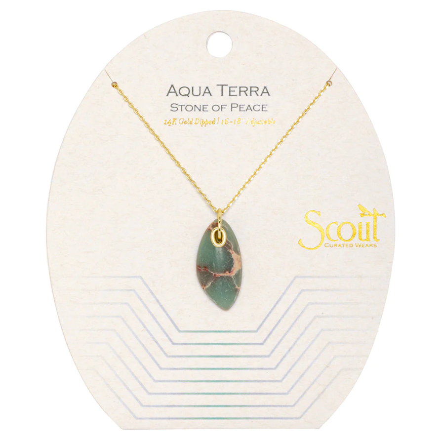 Scout Curated Wears Organic Stone Necklace Aqua Terra