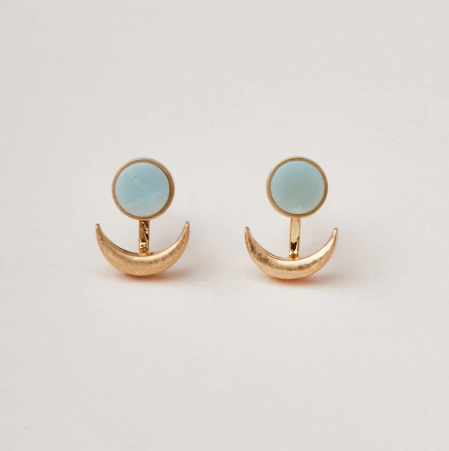 Scout Curated Wears Stone Moon Phase Ear Jacket - Amazonite