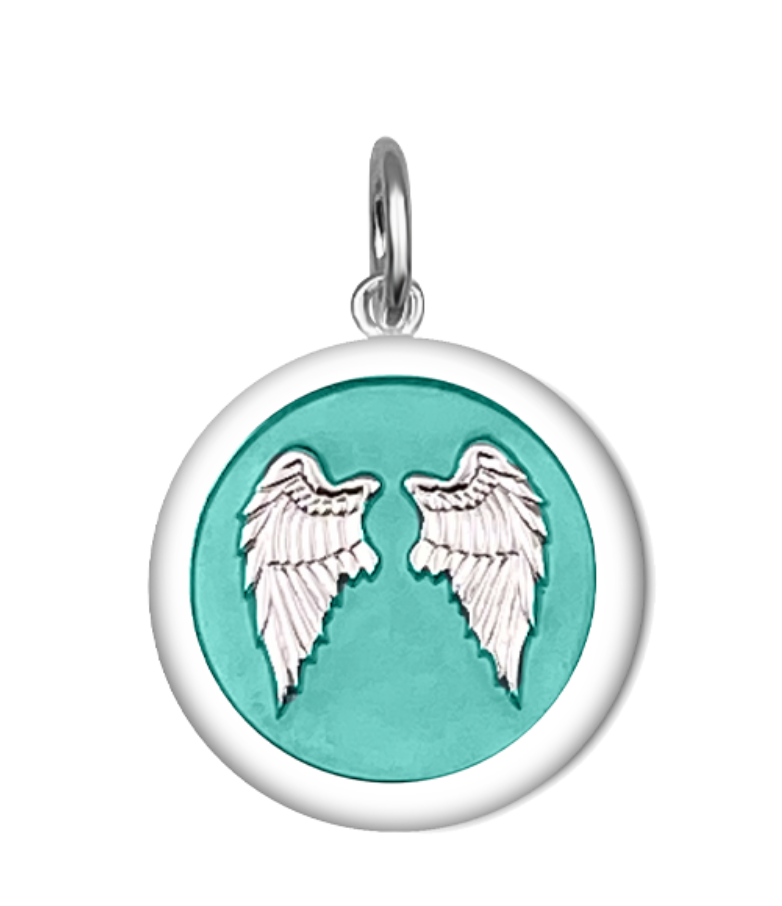 Lola Jewelry Angel Wings Pendant Seafoam