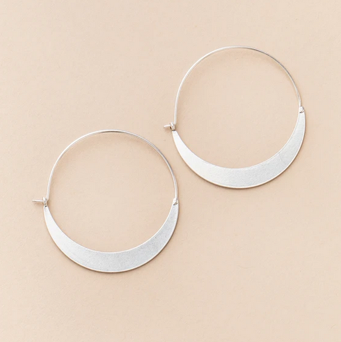 Scout Wear Refined Earring Collection - Crescent Hoop/Sterling Silver