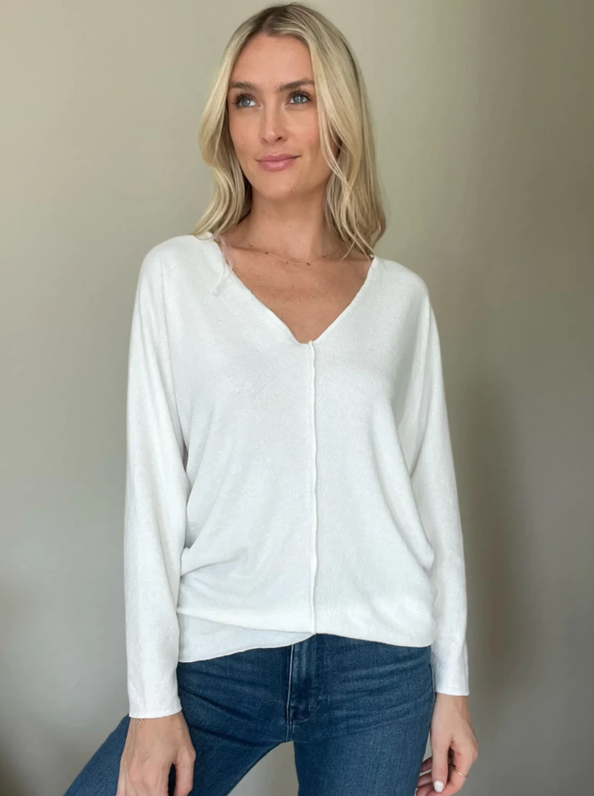 Six Fifty Crepe Hacci Dolman Top Ivory