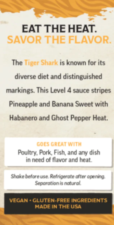 TIGER SHARK GHOST PEPPER HOT SAUCE (5OZ, HOT)