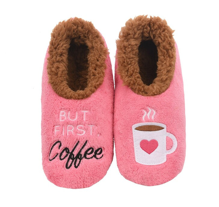 Snoozies Simply Pairables But First Coffee Pink
