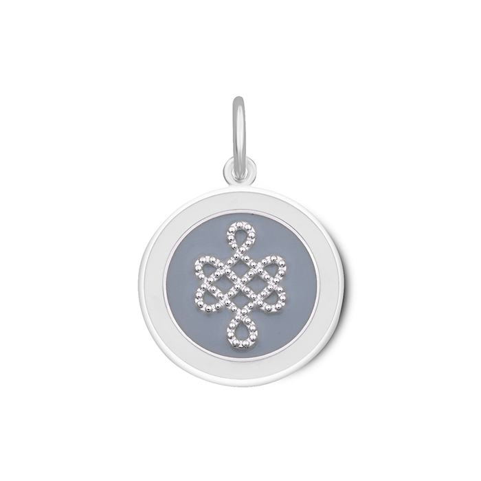 Lola Mother and Daughter pendant. You will always be part of me. Enamel pendant pale gray.